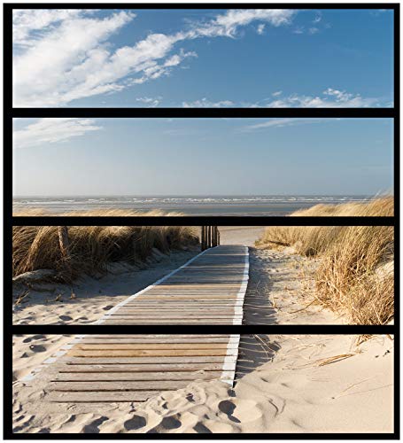 Wallario Möbelfolie/Aufkleber, geeignet für IKEA Malm Kommode - Auf dem Holzweg zum Strand mit 4 Schubfächern
