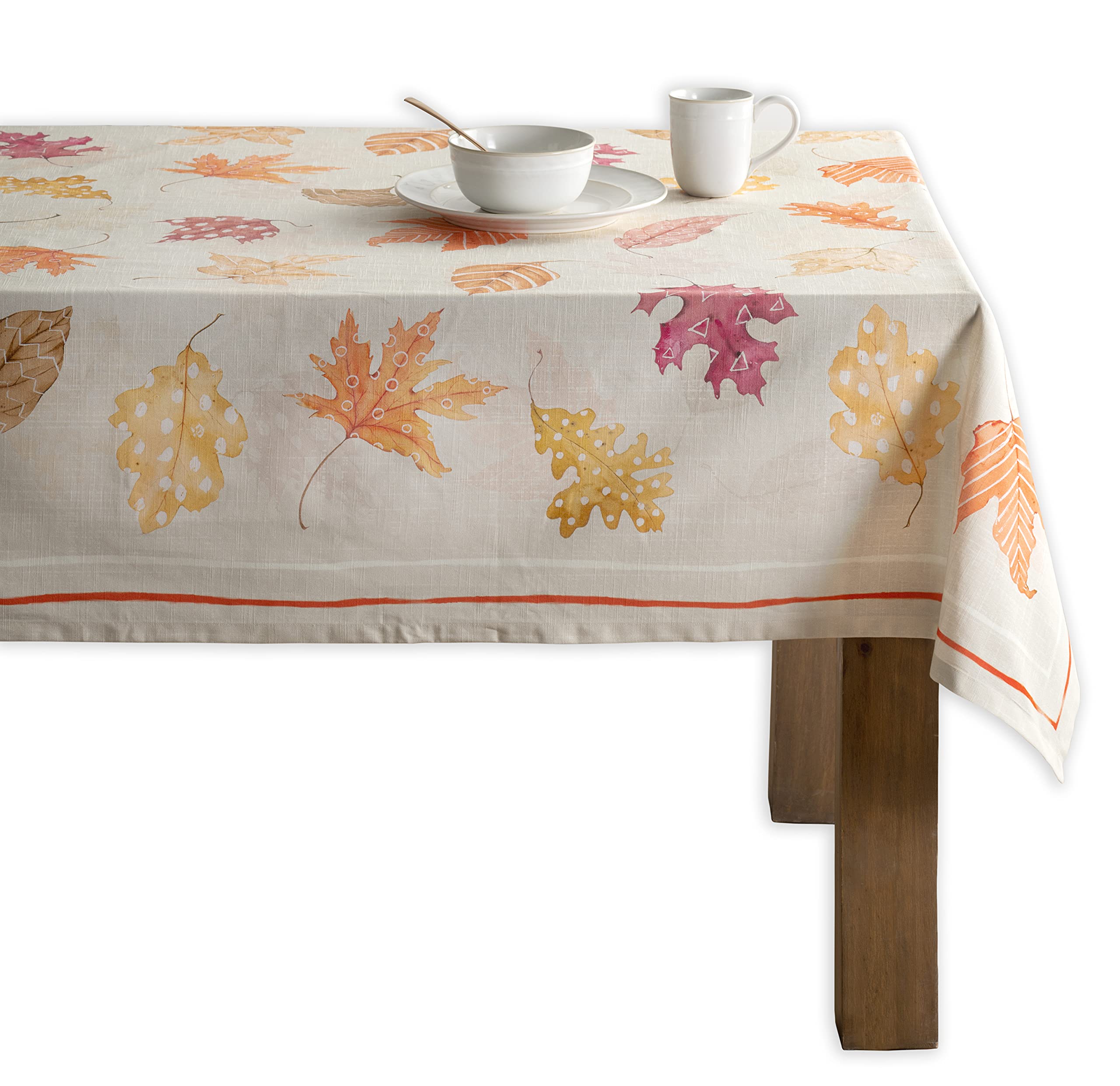 Maison d' Hermine Colors of Autumn 100% Baumwolle Tischdecke für Küche | Abendessen | Tischplatte | Dekoration Parteien | Hochzeiten | Thanksgiving/Weihnachten (Rechteck, 140cm x 180cm)