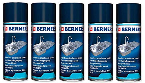 Berner 5 x Edelstahl-Pflege Spray INOX (5 x 400ml) *****5 x Speziall Reinigunger für Alles aus Edelstahl*****
