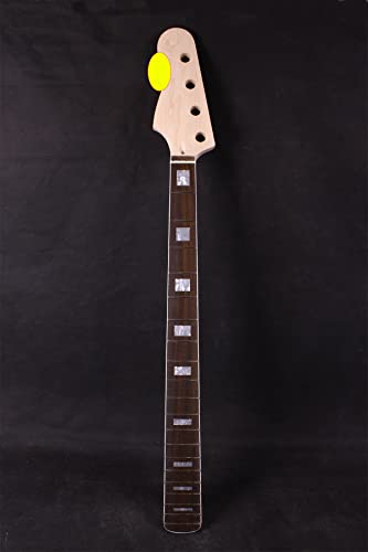 yinfente E-Gitarre Bass Hals Ersatz 24/20 Bund 86,4 cm Ahorn Palisander Griffbrett unlackiert Gitarre Hals 20 fret