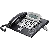 Auerswald 90114 COMfortel 1600 Systemtelefon, ISDN Headsetanschluss, Freisprechen, Touchscreen Beleuchtete, Schwarz, Silber