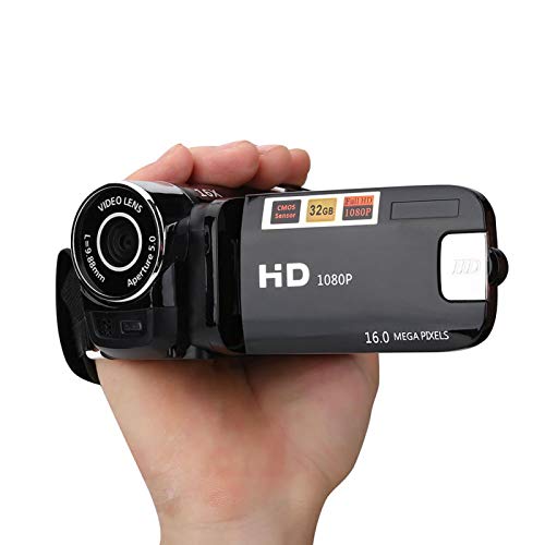 Handheld Video Camcorder 1080P FHD 16x Digitalzoom, Trabar DV Digital Kamera mit COMS Sensor, Eingebautem Lautsprecher, 270° Drehbildschirm, Videokamera(Schwarz)