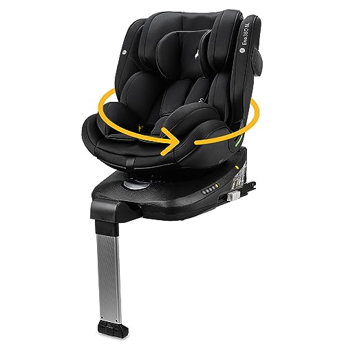 Osann Eno360 SL i-Size, 360 Grad drehbarer Kindersitz mit Isofix + Standfuß, von 40-150 cm Reboarder – All Black