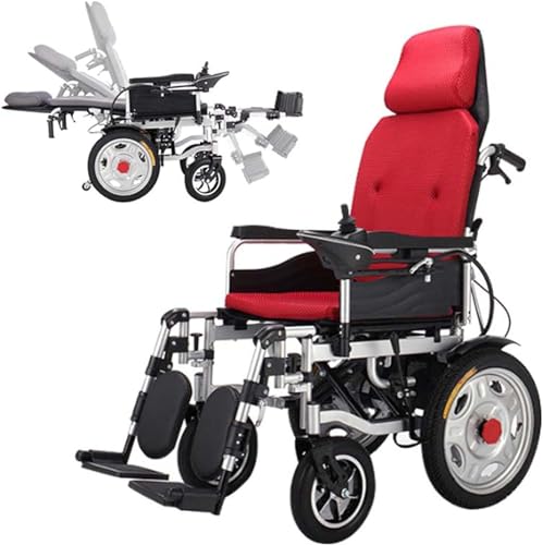SJAPEX Elektro-Rollstuhl - Klapprollstuhl Elektrisch Mit Verstellbare Rückenlehne & Fußstütze, Elektrischer Rollstuhl Faltbar, Für Behinderte Und Senioren 3