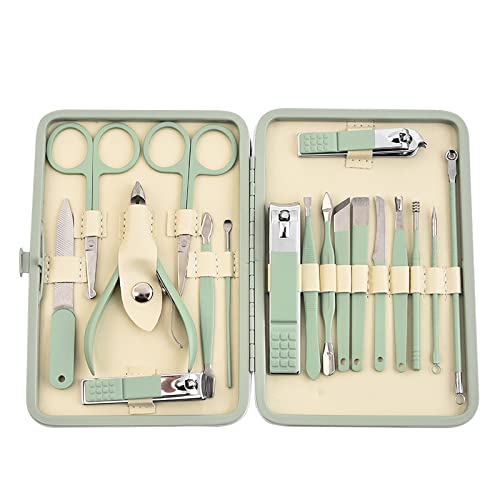 Nagelfeilen & -puffer Teegrün 16-teiliges Nagelknipser-Set Nagelknipser Beauty-Zangen Maniküre-Nagelwerkzeug-Set