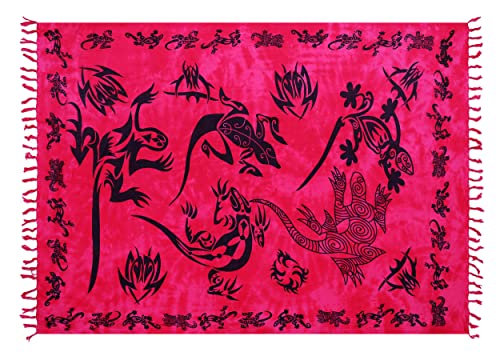 Ciffre Sarong Pareo Wickelrock Strandtuch Schal Handtuch Strandkleid Decke Wandbehang Pink