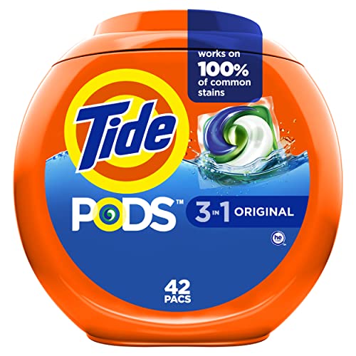 Tide PODS, Laundry Detergent Liquid Pacs, Original, 42 Count - Packaging May Vary