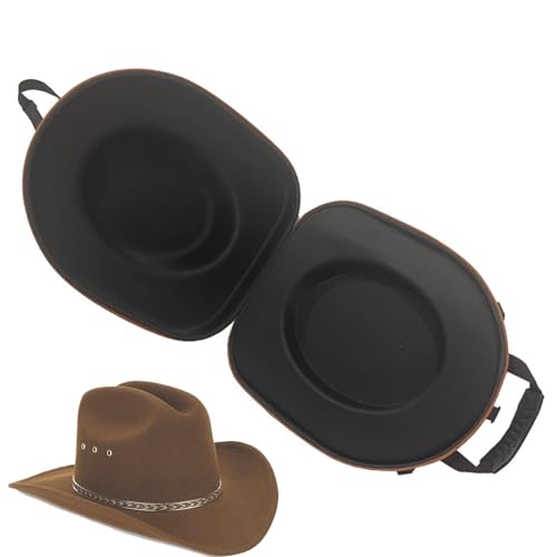 BUNIQ Cowboyhut-Reiseetui,Bruchsicherer Cowboyhuthalter - Hutetui für die meisten Cowboyhüte, Hut-Reiseetui, Reisehut-Organizer, Hutbox, Hutaufbewahrung für Damen und Herren