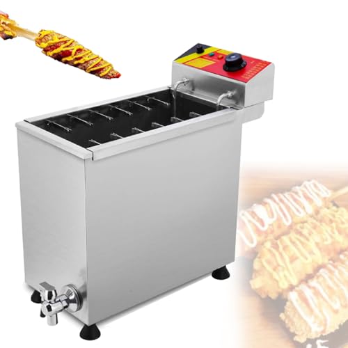 DOZPAL Mais-Käse-Hot-Dog-Frittiermaschine, 12-teiliges Wurst-Bratgerät, elektrische Deep-Hot-Dog-Fritteuse mit großer Kapazität und Einstellbarer Temperatur