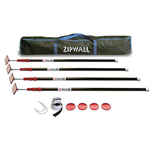 ZipWall ZP4 ZipPole Stangen für Staubschutzvorrichtung, 3 m, federbelastet, 4 Stück
