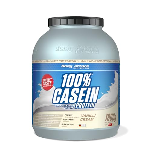 Body Attack 100% Casein Protein Vanilla Cream, 1800 g