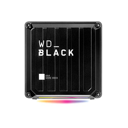 WD_Black D50 Game Dock 2 TB (2x Thunderbolt 3 Anschlüsse, DisplayPort 1.4, 2x USB-C, 3x USB-A, Audio Ein/Aus und Gigabit Ethernet anpassbare RGB-Beleuchtung) schwarz