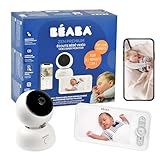 BÉABA, Babyphone Video 2 in 1, Display und spezielle Handy-App, HD-Kamera, 360° drehbar, Nachtsicht, Walkie Talkie, Schlaflieder, Temperatur- und Feuchtigkeitskontrolle, Zen Premium