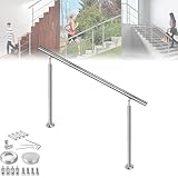 SAILUN® Edelstahl Handlauf Geländer mit 2 Pfosten für Brüstung Treppen Balkon (100 cm, ohne Querstreben)