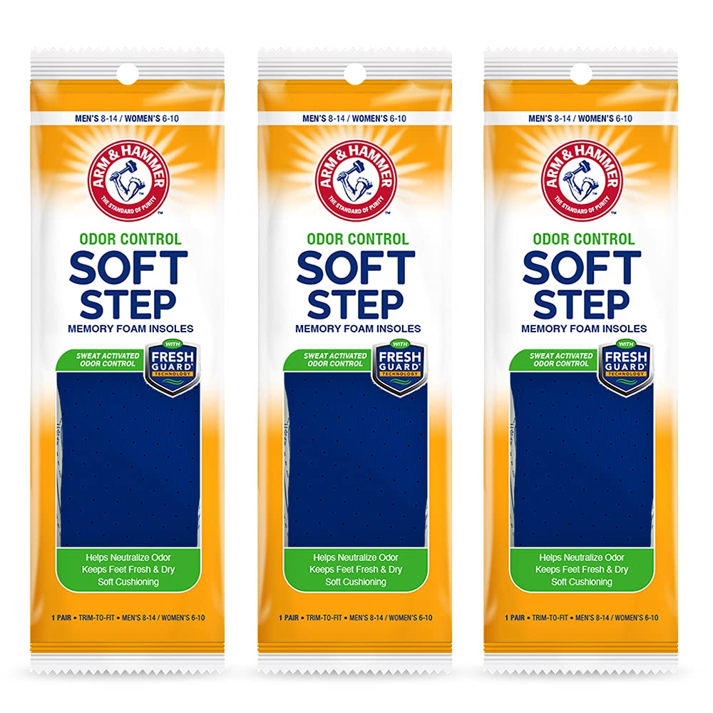 Arm & Hammer Geruchskontrolle, weiche Einlegesohlen mit Memory-Schaum, 3 pair