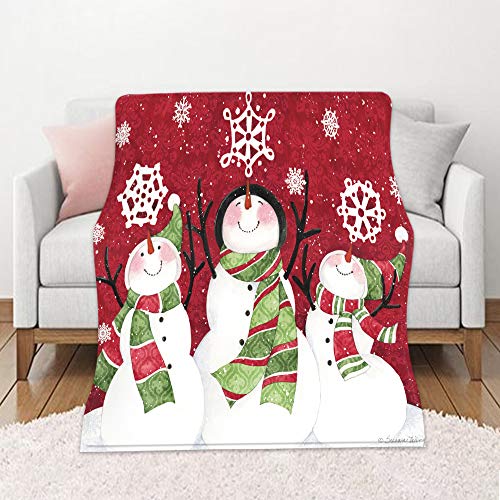 Chickwin Weihnachten 3D Flanelldecke Kuscheldecke, Super Soft Weiche Wohndecke Warm Flauschige Decke TV-Decke Mikrofaserdecke Sofadecke oder Bettüberwurf Tagesdecke (Schneeflocke,150x220cm)