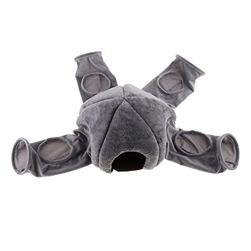 Kleintier Tunnel Nest Spielzeug für Hamster Meerschweinchen Chinchilla Maus Frettchen, Grau