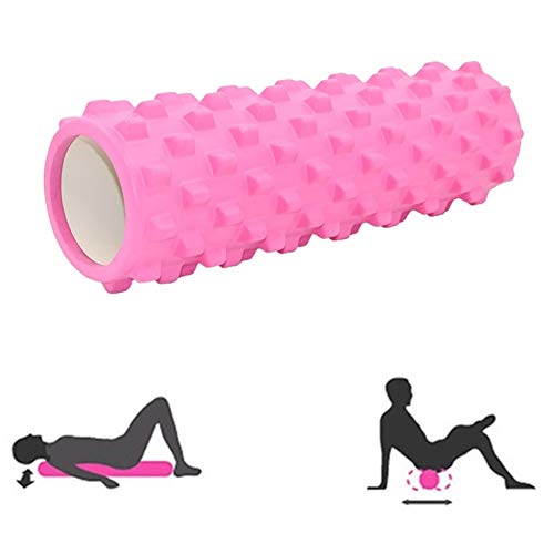 Faszienrolle Wirbelsäule Faszienroller Übungsrolle Muskelroller Massagestab Massage Roller Stick Fitness Roller 1-pink,45cm