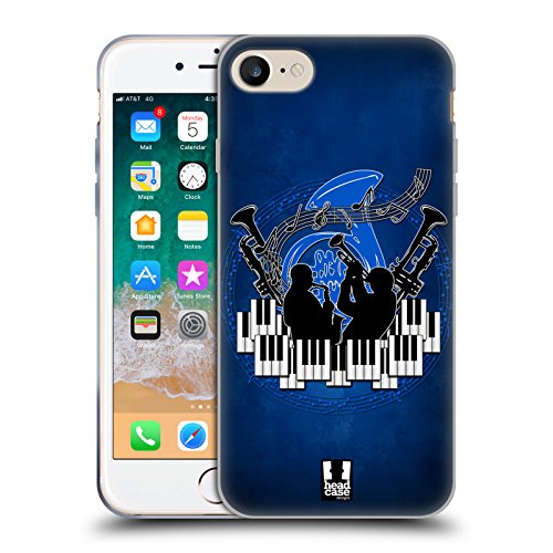 Head Case Designs Jazz Musikrichtung Soft Gel Handyhülle Hülle kompatibel mit Apple iPhone 7/8 / SE 2020 & 2022