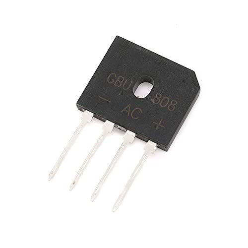 Brückengleichrichterdiode, GBU808 8A 800V elektronische Siliziumdioden, 4-polig AMNzOgOdL (Size : 20Pcs)