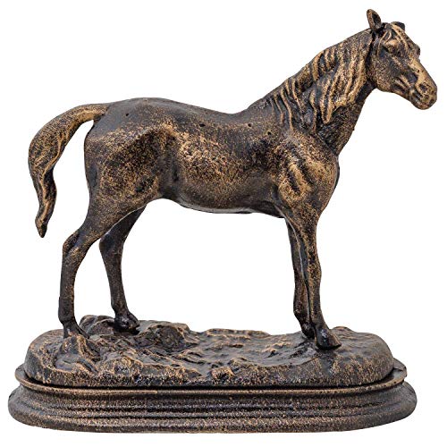 aubaho Pferd Skulptur Figur Tier Eisen Dekoration Antik-Stil 21cm