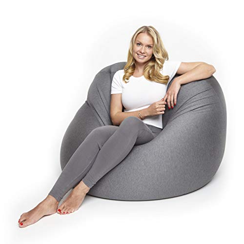 Lumaland Flexi Comfort Sitzsack Big | Flexibler Premium Bean Bag | 155 x 100 cm Sitzkissen | Ideal zum Liegen oder Sitzen | Sessel & Sofa für Kinder und Erwachsene [Dunkelgrau]