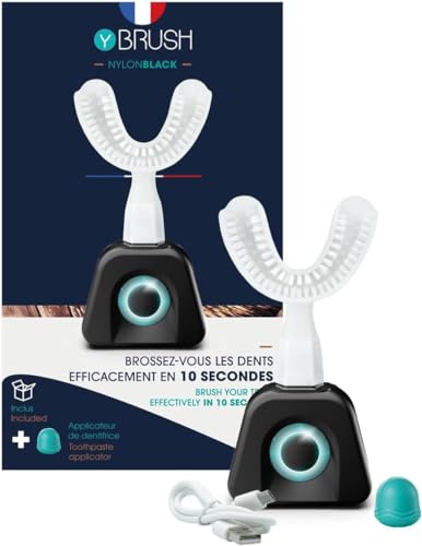 Y-Brush - Elektrische Zahnbürste – Y-Bürste – 3 Monate Laufzeit – NylonBlack für Erwachsene