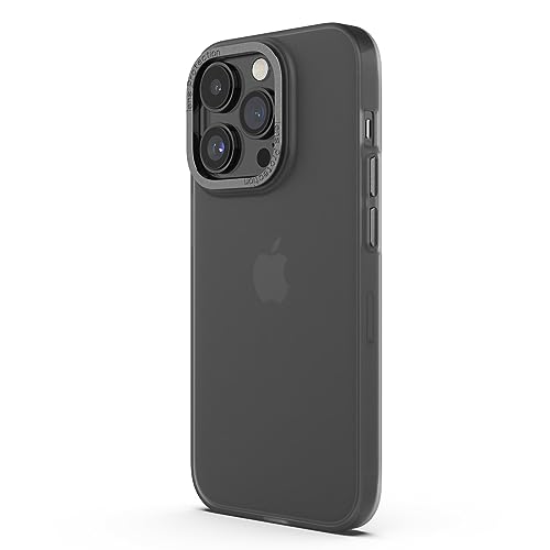 Arktis MR Protect Hülle kompatibel mit iPhone 15 Pro Transparent [Frozen Look] Silikon, Handyhülle, durchsichtige Schutzhülle [Widerstandsfähig] - Rückschale Transluzent [Case Cover] (Dark Smoke)