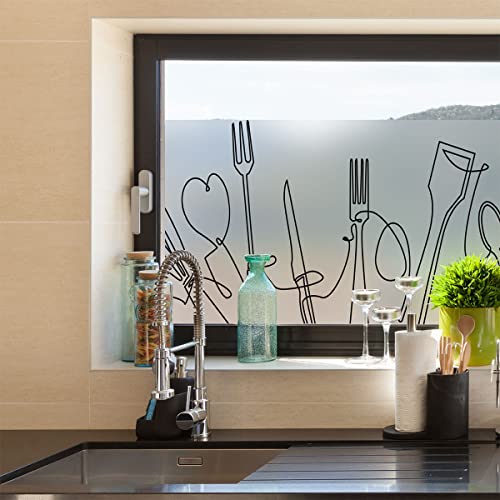 Klebefolie für Fenster, Blickdicht, für Küche – selbstklebend, Sichtschutz für Fenster & Duschtür – 40 x 200 cm