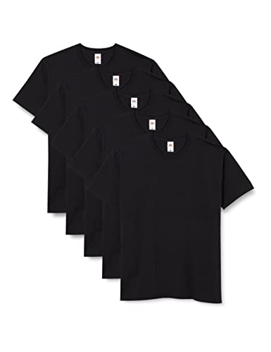 Fruit of the Loom Herren Iconic, Lightweight Ringspun Tee, 5 Pack T-Shirt, Schwarz (Black 36), X-Large (5er Pack)