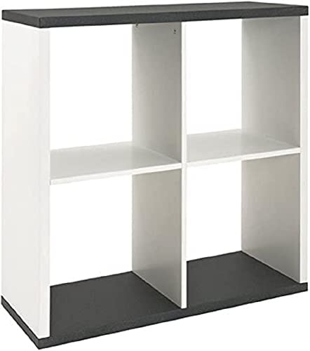 Haku-Möbel 87587 Regal, MDF, granitoptik-weiß, 80 x 30 x 86 cm