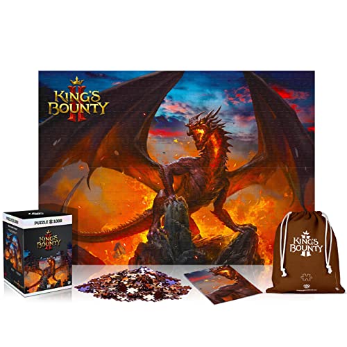 Good Loot King's Bounty II: Dragon - Puzzlespiel mit 1.000 Teilen und den Maßen 68 cm x 48 cm | inklusive Poster und Tasche | Spiel-Artwork für Erwachsene und Teenager