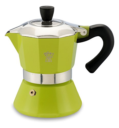 Pezzetti Espressokocher, Moccakocher, Kaffeekocher für 3 Tassen, Farbauswahl … (Grün)