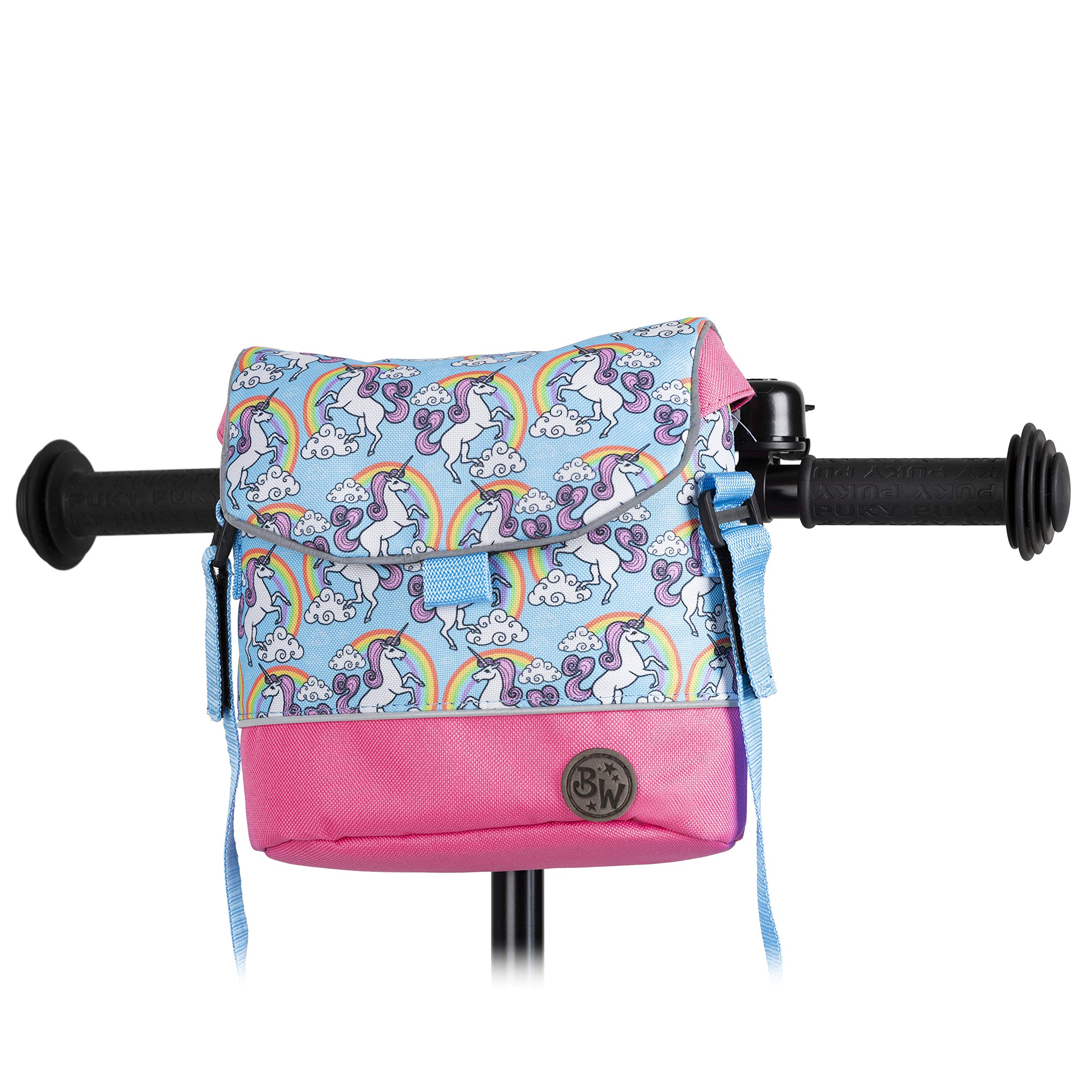BAMBINIWELT Lenkertasche Tasche kompatibel mit Puky mit Woom Laufrad Räder Roller Fahrrad Fahrradtasche für Kinder wasserabweisend mit Schultergurt (Modell 4)