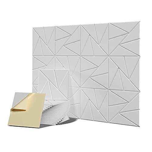 DINESA Schalldichte Schaumstoffplatten, hohe Dichte, selbstklebend, 30,5 x 30,5 x 1,1 cm, Weiß, 12 Stück