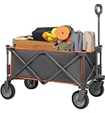 Portal Bollerwagen faltbar Gartenwagen klappbar für Camping Garten Stand Einkauf orange