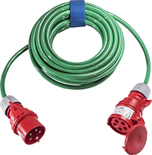 SIROX® CEE-Verlängerung, 16 A, H07BQ-F Leitungsfarbe grün, Länge 25 m, Phasenwender ja