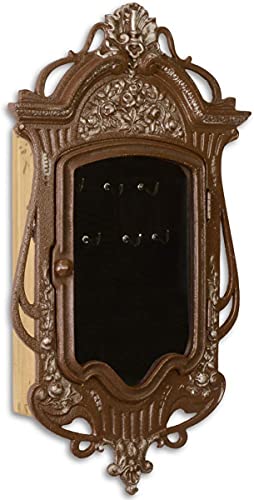Casa Padrino Jugendstil Schlüsselkasten Antik Braun 26,4 x 7,8 x H. 46,5 cm - Deko Accessoires