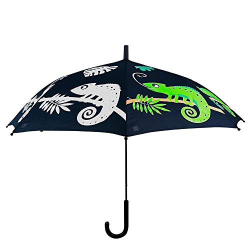 Rivanto® Farbverändernder Regenschirm Chamäleon, Ø 88 cm, Höhe 70 cm, Kunststoffgriff, Edelstahlstiel