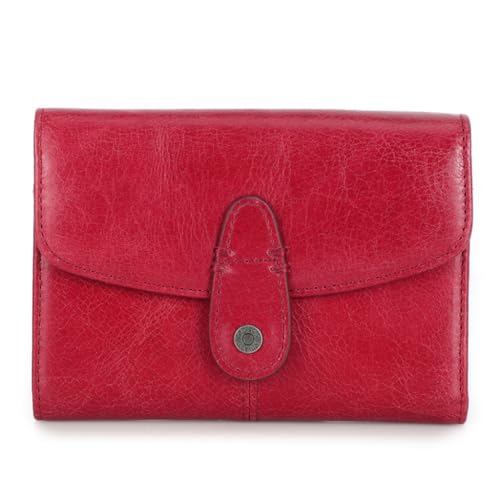 GHQYP Lässige Brieftasche aus Rindsleder, modische Schnalle, dreifach gefaltet, multifunktionale Damen-Geldbörse, Erwachsene, Jugend, Familie, Freunde, Clutch
