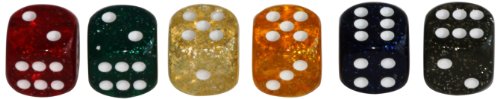 Weiblespiele 05170-1 - Acryl-Würfel, Glitter in Dose, 16 mm, 100 Stück