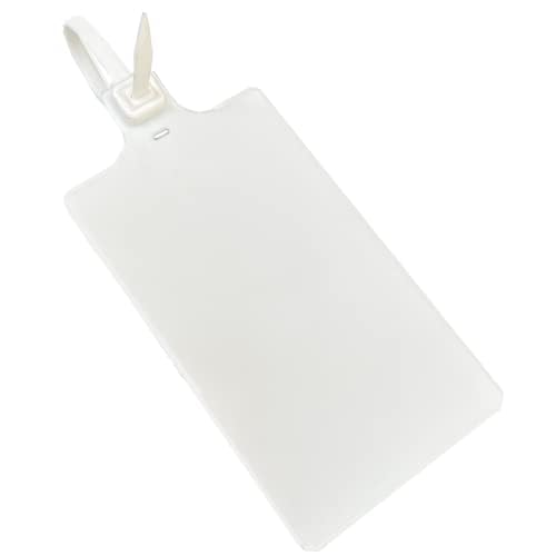 Blanko-wasserdichte Kunststoffanhänger zum Beschriften von Markern, Krawatten, großer Etikettenverschluss, Reißverschluss, Sicherheitssiegel, 5,7 x 8,9 cm, Weiß, 100 Stück