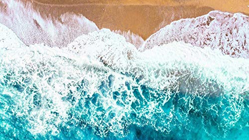 jukunlun 1000 Stücke Kinder Pädagogische Spielzeug Spiel-Drohne Fotografie Ozean Strand Wellen 3D Holzpuzzle-Adult Herausforderung Unmöglich, Klassisches Puzzle-75X50Cm