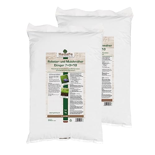 HaGaFe Rasendünger für Mulchmäher und Mähroboter Rasen Dünger (20 kg (2 x 10 kg))