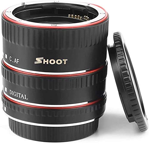 SHOOT XT-364 Autofokus AF Makro-Verlängerungsring-Set kompatibel mit Canon EF/EF-S Objektiv für Canon 550D/600D/650D/700D/750D/760D/77D/60D/70D/80D/7D/7D II/5D III/5D IV/6D