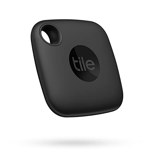 Tile Mate (2022) Bluetooth-Objektsuche, 60 m Reichweite, funktioniert mit Alexa und Google Home, kompatibel mit iOS und Android, schwarz, 37,8 x 37,8 x 7,1