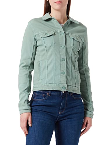 Springfield Damen Jeansjacke Farbe Baumwolle Jacke, grün, 38