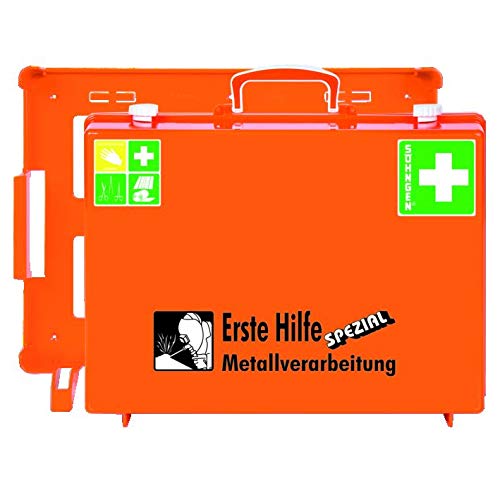 Söhngen 0360108 Erste Hilfe Koffer MT-CD Metallverarbeitung (mit Füllung, Wandhalterung, Koffer aus ABS Kunststoff)