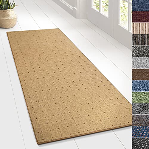 KARAT Teppich Läufer für Küche, Flur & Wohnraum - Teppichläufer auf Maß - Meterware - Flurteppich - Küchenläufer - Wohnzimmer Teppich (80 x 400 cm, Rapido - Beige)