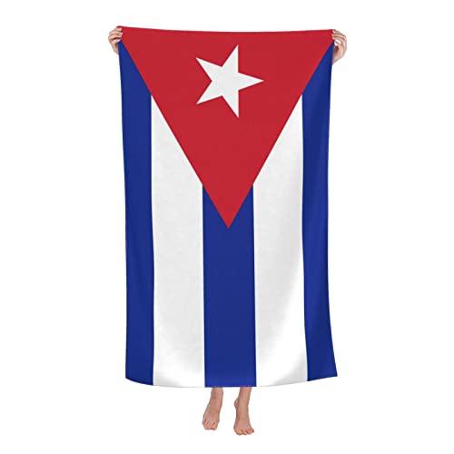 AOOEDM Strandtücher mit Flagge der Republik Kuba, Badelaken, großer Handtuchbezug für Damen und Herren, 32 x 52 Zoll